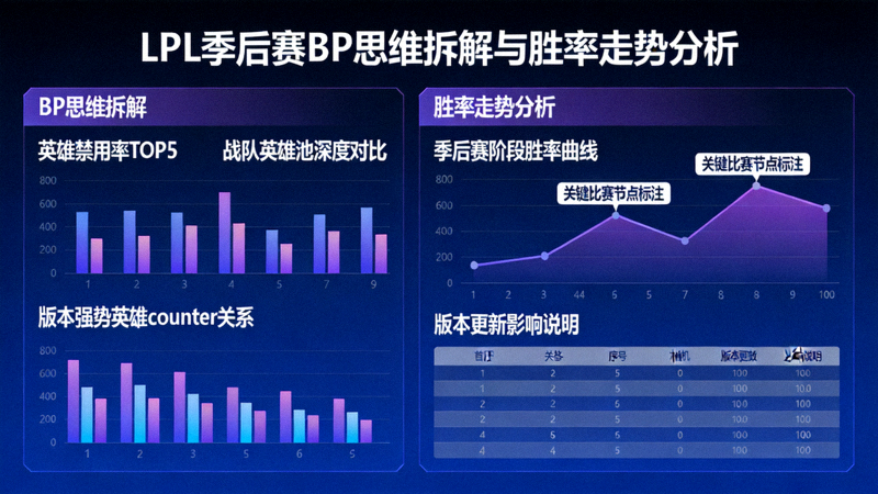 LPL季后赛BP思维拆解与胜率走势分析画面